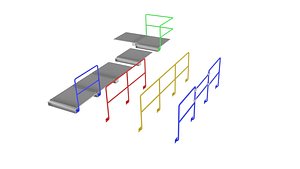 Industrial Railing Set Walkway
