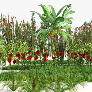 Low poly plants collection pack 3D model