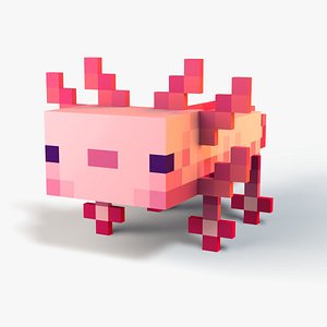 3D Minecraft Axolotl