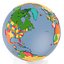 3d country world globe model