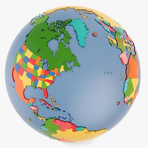 3d country world globe model