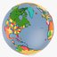 3d country world globe model