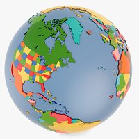 Geopolitical Globe and US States
