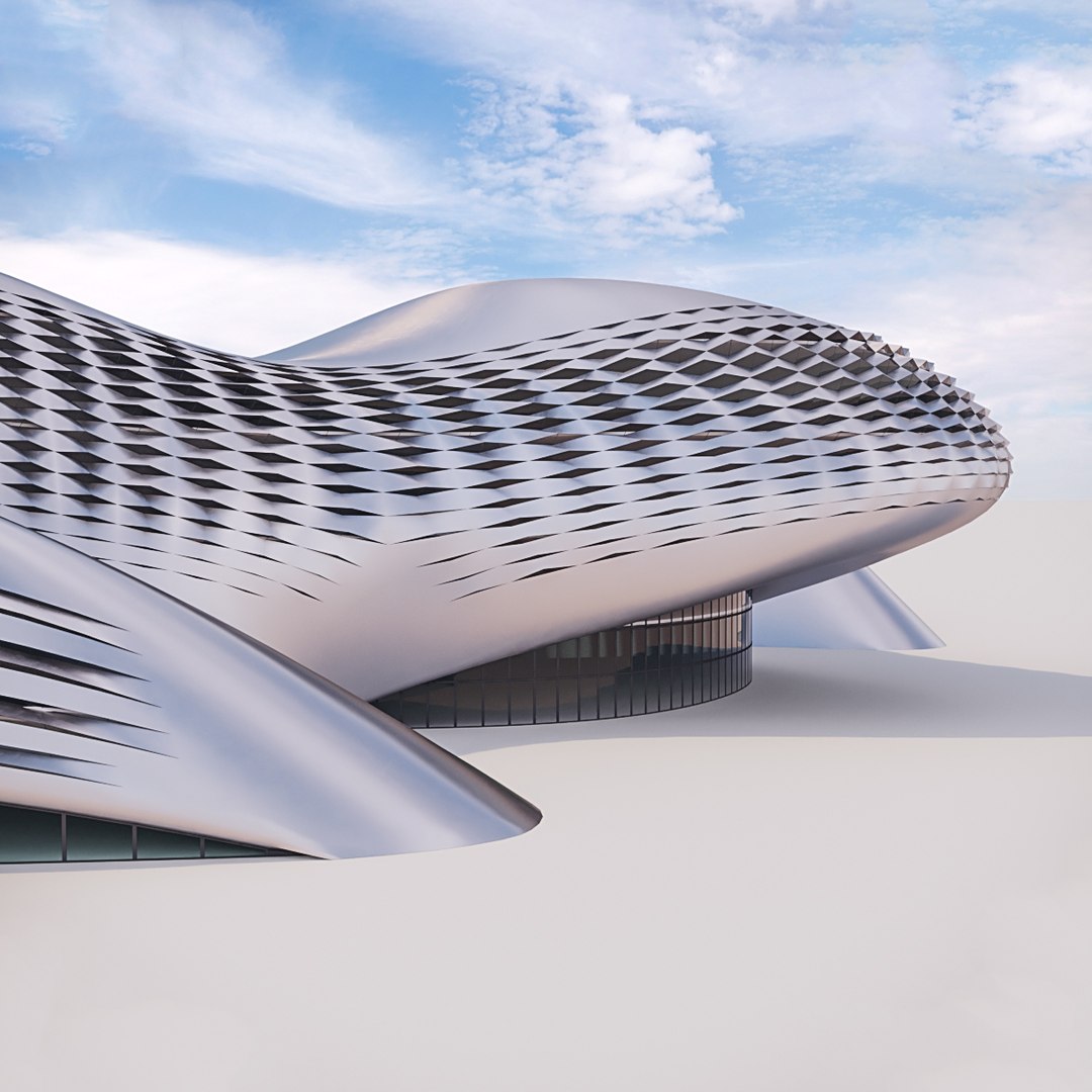 Futuristic building 16 architectural 3D model - TurboSquid 1580553