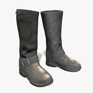 3D Female Motobike Biker Rider Boots