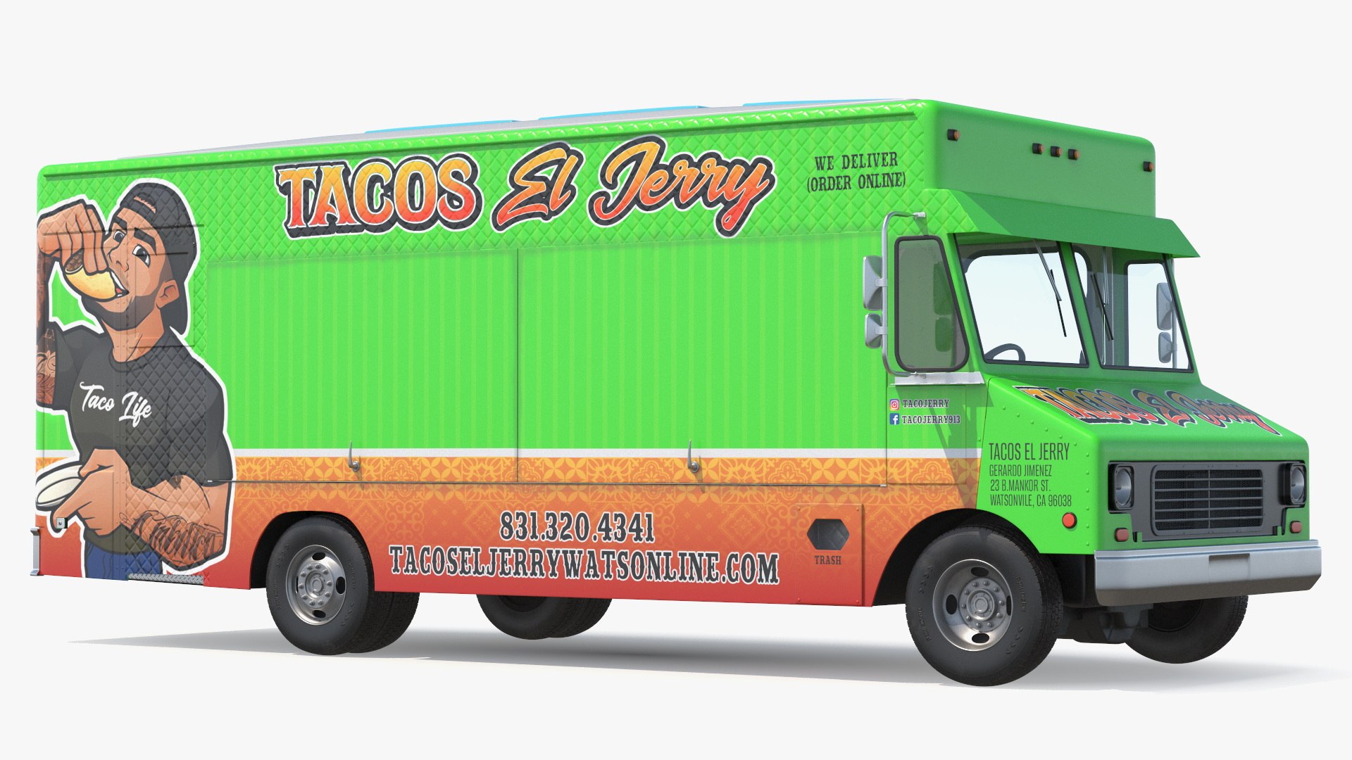 Tacos Street Vendor Truck Simplified 3D model preview