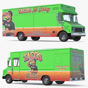 Tacos Street Vendor Truck Simplified 3D model