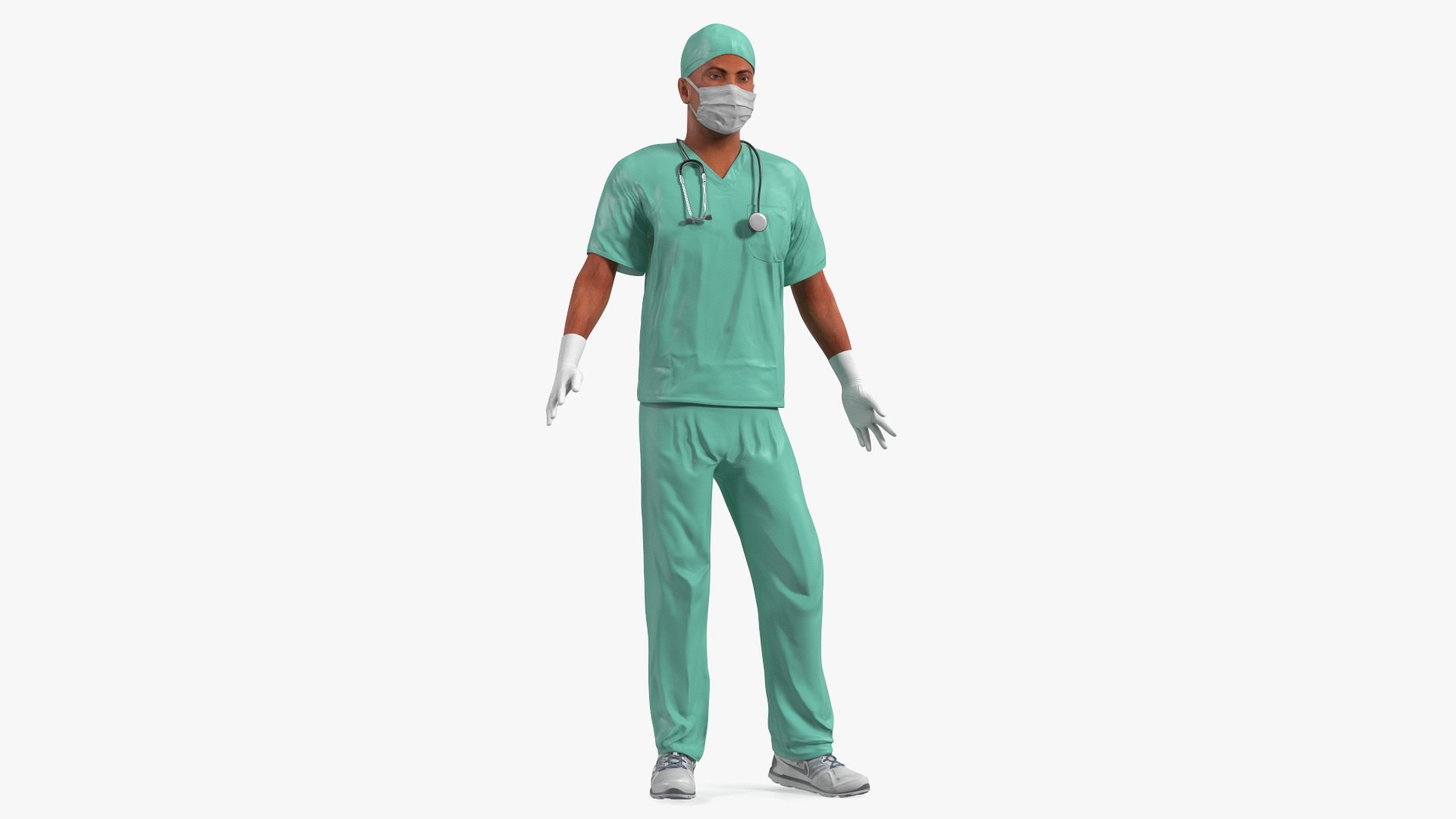 Male Surgeon Doctor wearing Mask Rigged 3D model preview