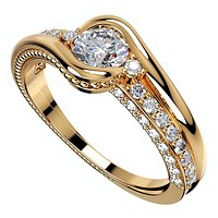 Engagement Solitaire Ring Bezel Setting Center Stone-RPSV001 3D print model