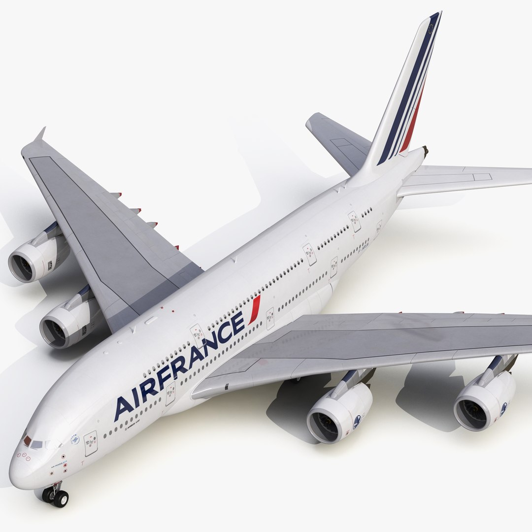 Airbus A380-800 Air France 3D Model 3D model preview