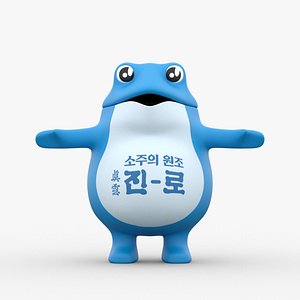 Korean Jinro Soju Toad Character 3D model