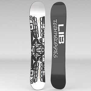 3D Snowboard Lib Tech Son Of Birdman Black 2025 model