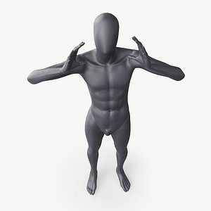 Mannequin Male Black Rigged for Maya