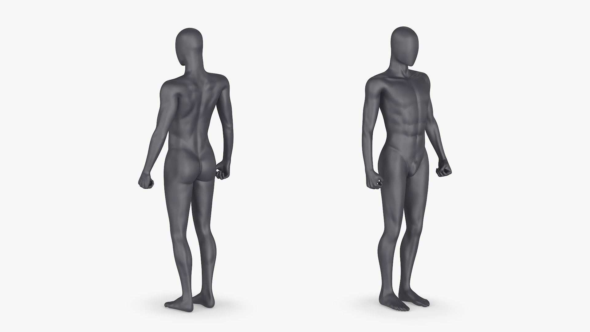 Mannequin Male Black Rigged for Maya 3D model preview