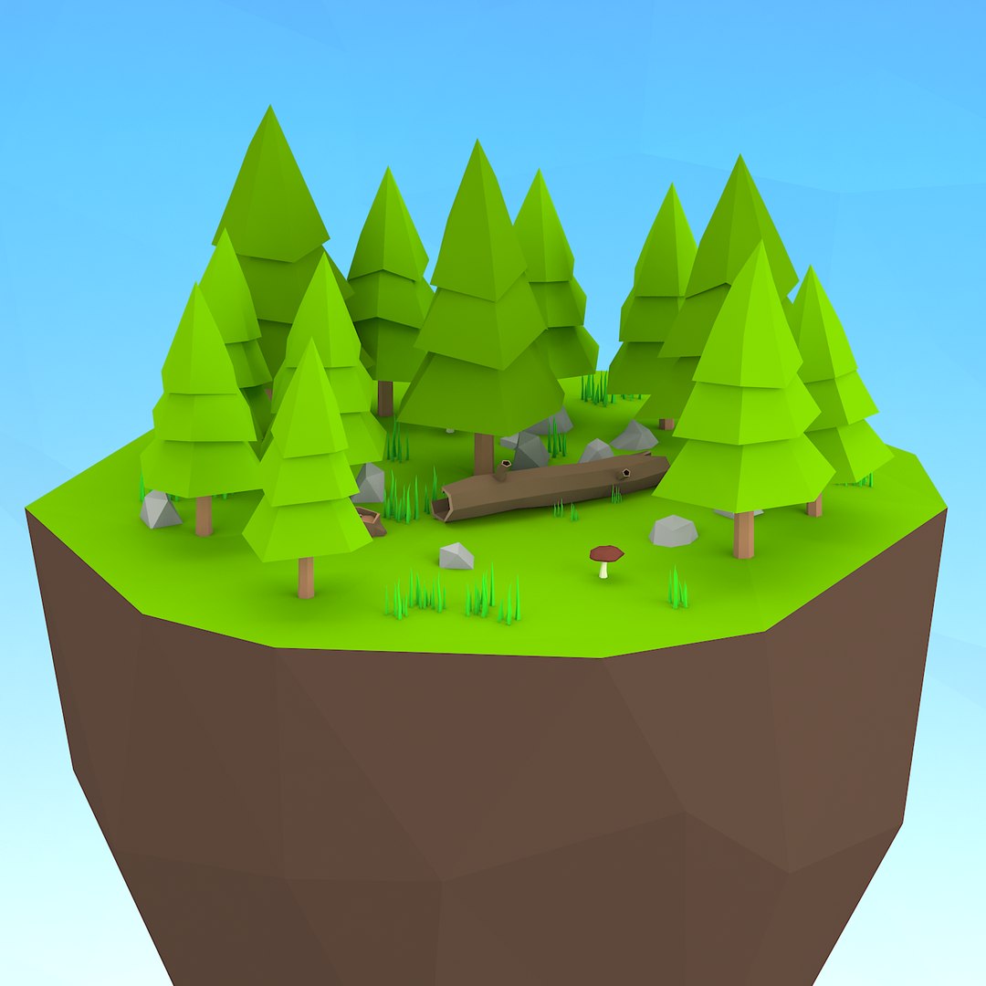 Cartoon island model - TurboSquid 1270874