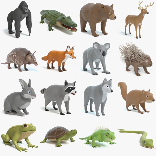 modelo 3d Colección de animales de dibujos animados 5 - TurboSquid 1676567