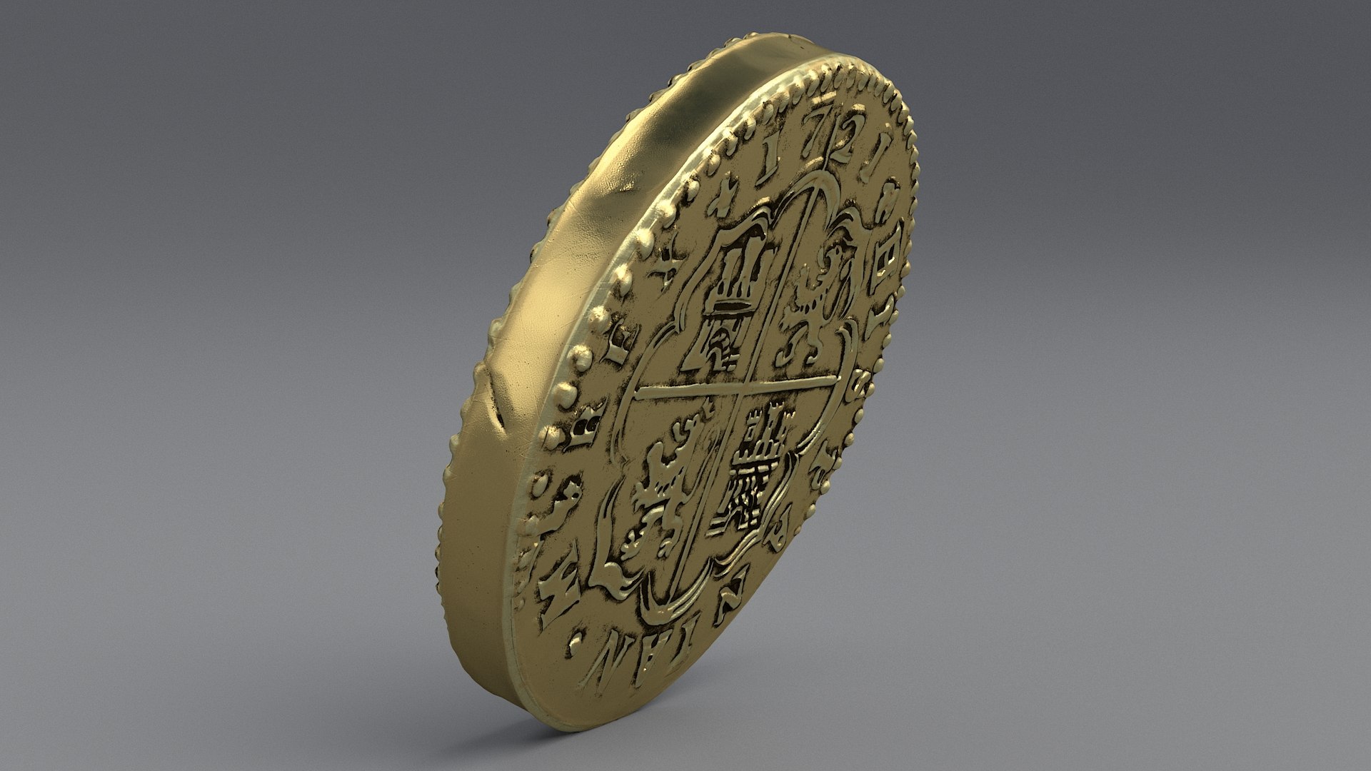 3D Old Spanish Coin - TurboSquid 1620809