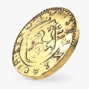 3D old spanish coin
