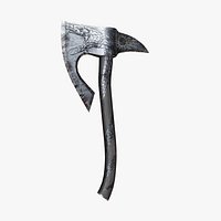 Fantasy Battleaxe with Snake Engraving