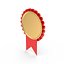 3D model Gold Medal With Red Ribbon