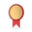3D model Gold Medal With Red Ribbon