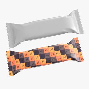 3D Chocolate snack bar packaging