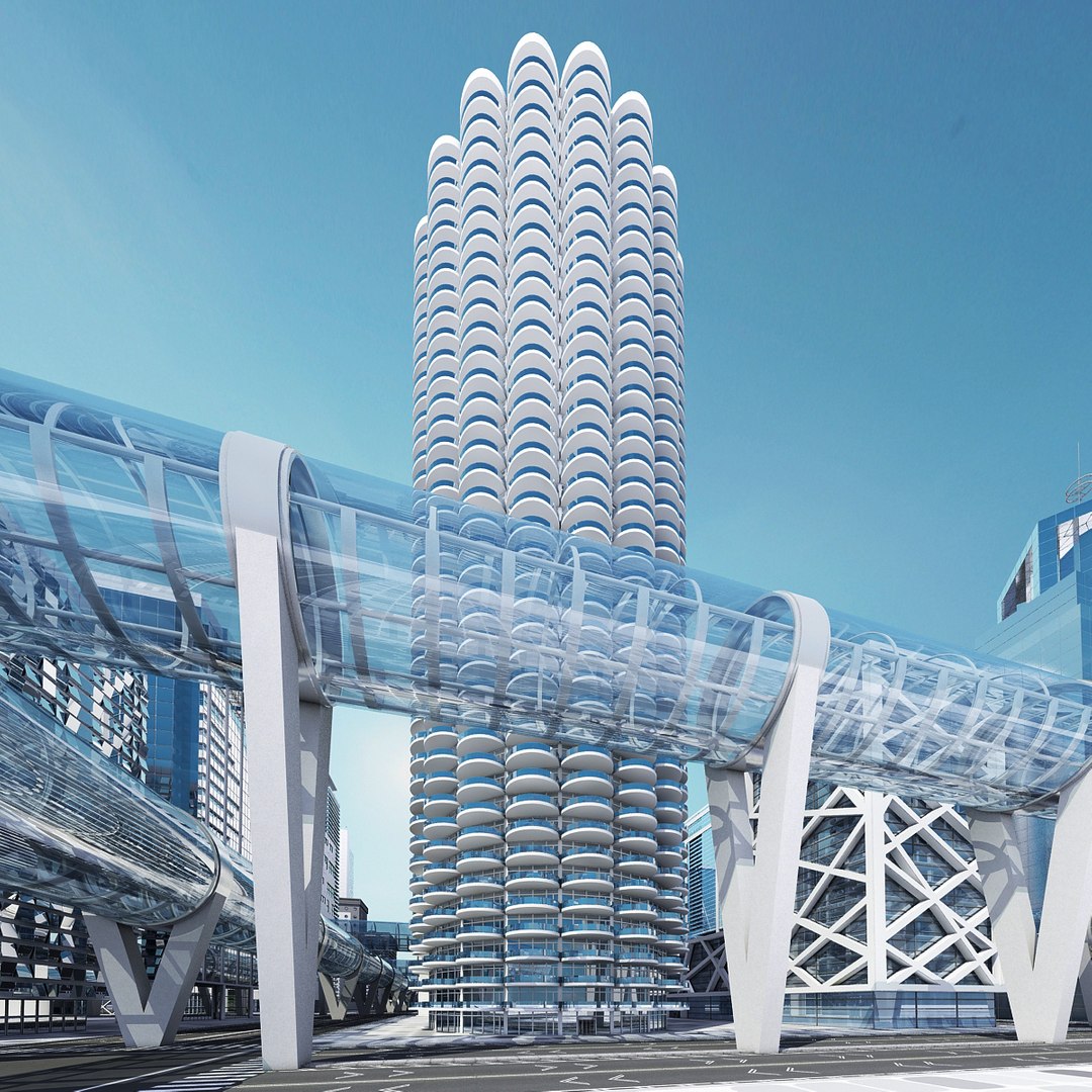 Futuristic city future 2070 3D model - TurboSquid 1278431