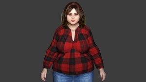 AAA 3D REALISTIC FAT GIRL CHARACTER - CASUAL OUTFIT