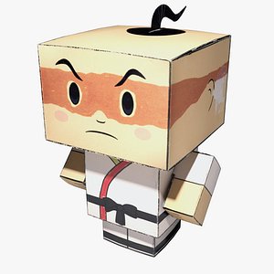 Paper Cube Karate Man