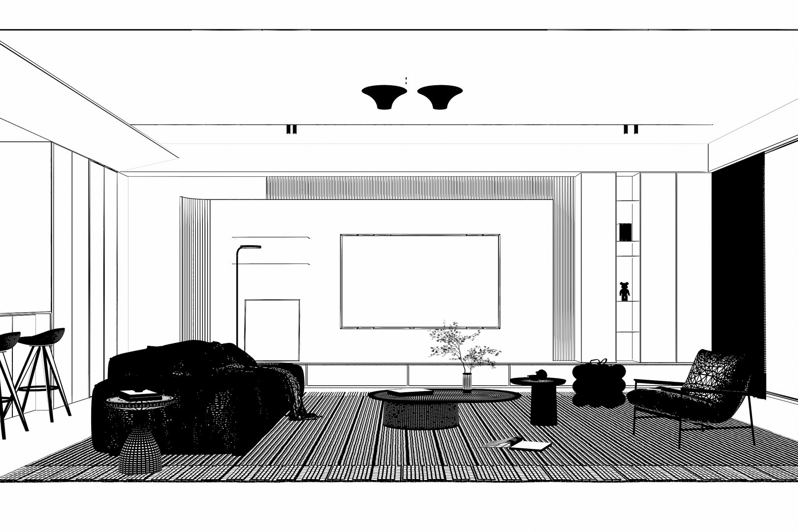 Modern Living Room Model - TurboSquid 2468189