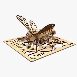 3D bee laser cut puzzle model