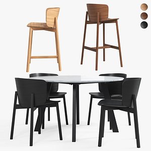 3D Buddy Chairs Right-Round Table model