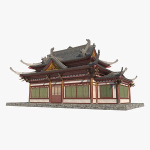 3D Ancient Asian architecture palaces houses wing rooms model