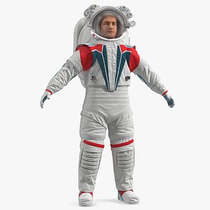 3D model Astronaut Wearing Futuristic Spacesuit Fur Rigged
