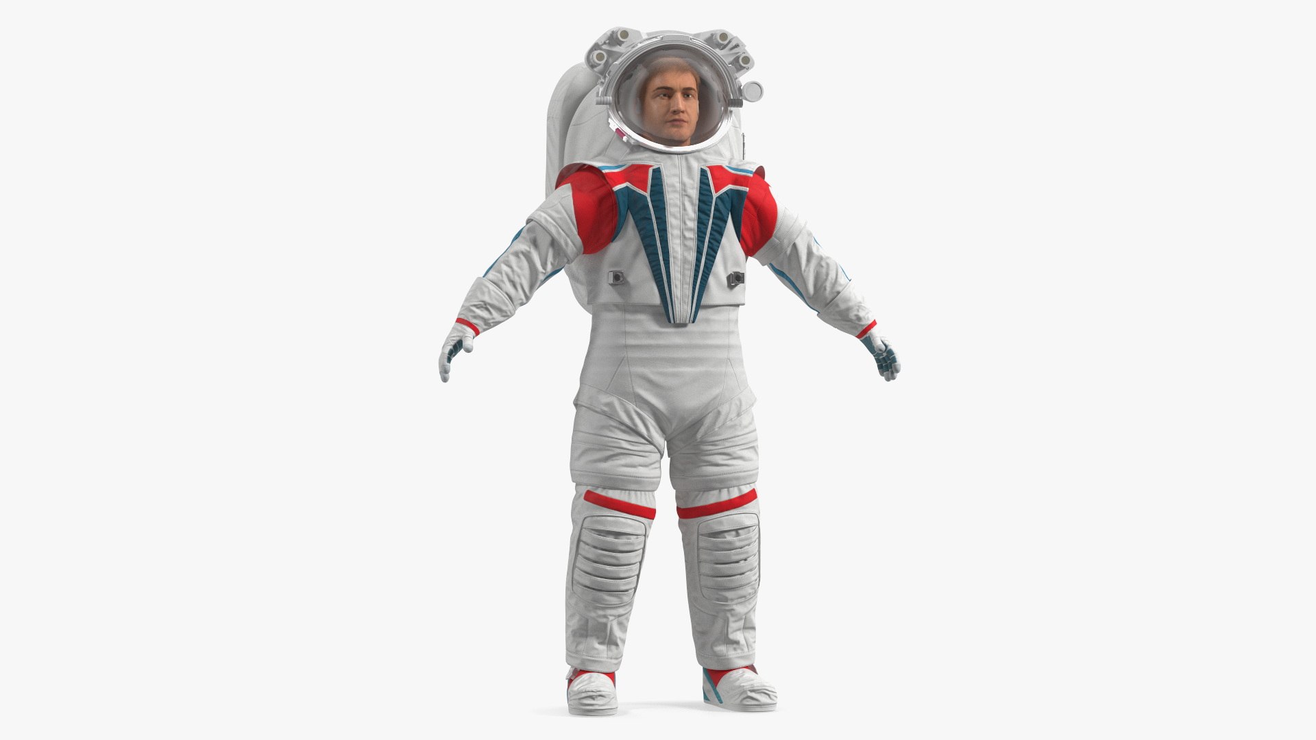 Astronaut Wearing Futuristic Spacesuit Fur Rigged 3D model preview
