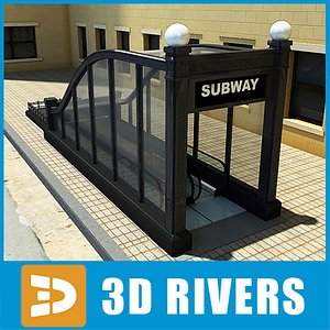 chicago subway entrance 3d model