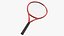 Raqueta de tenis roja con pelota de tenis