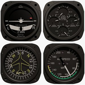 3ds max 4 aircraft instruments set