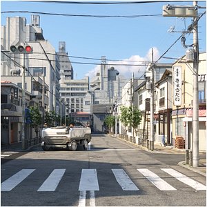 Suburbs Tokyo street model