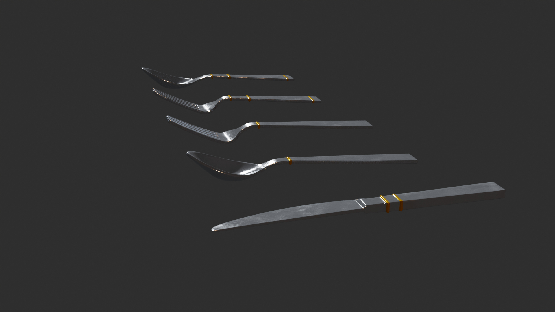 3D Spoon Set Model - TurboSquid 2012348