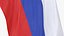 3D model Russia Cloth Flag Wall Mount Animated