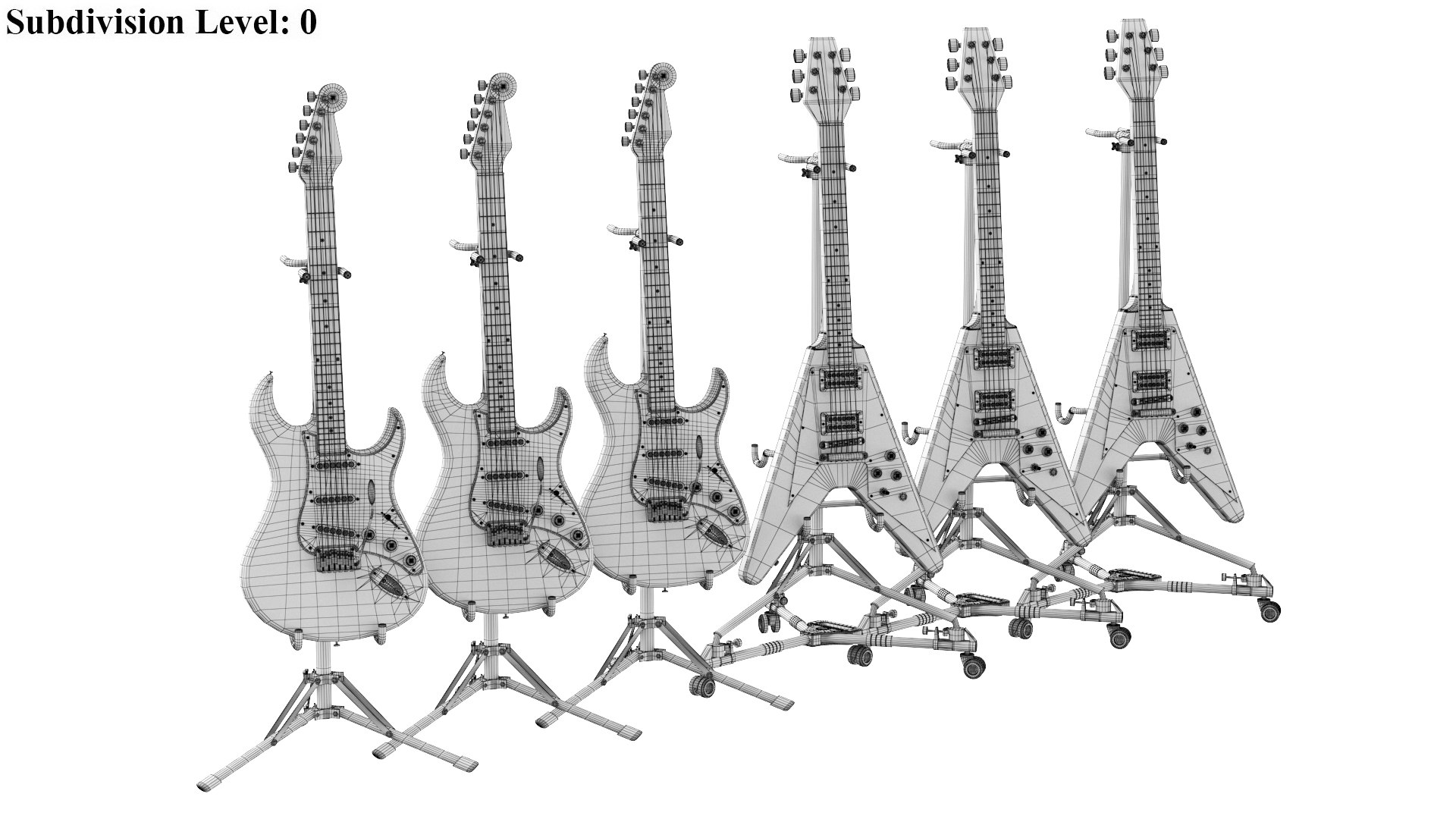 3D Detailed Six Electric Guitars model https://p.turbosquid.com/ts-thumb/HW/t6fv2V/qJ/9/jpg/1770708528/1920x1080/fit_q87/4ee4ca1215c08e4458cfacd1e7c5626b33979355/9.jpg