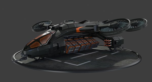 Futuristic dropship model - TurboSquid 1273381