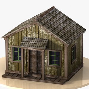 3d model of old wooden house