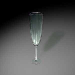 3d champagne glass