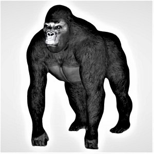 3D gorilla rigged model