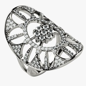 3D 3cm Long Fashion Gold or Silver Ring