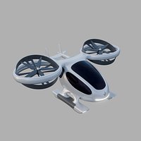 Futuristic Flying Car 3D Model - Urban Air Mobility Vehicle