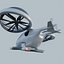 Futuristic Flying Car 3D Model - Urban Air Mobility Vehicle
