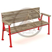 Profile Frame Timber Slats Bench v2